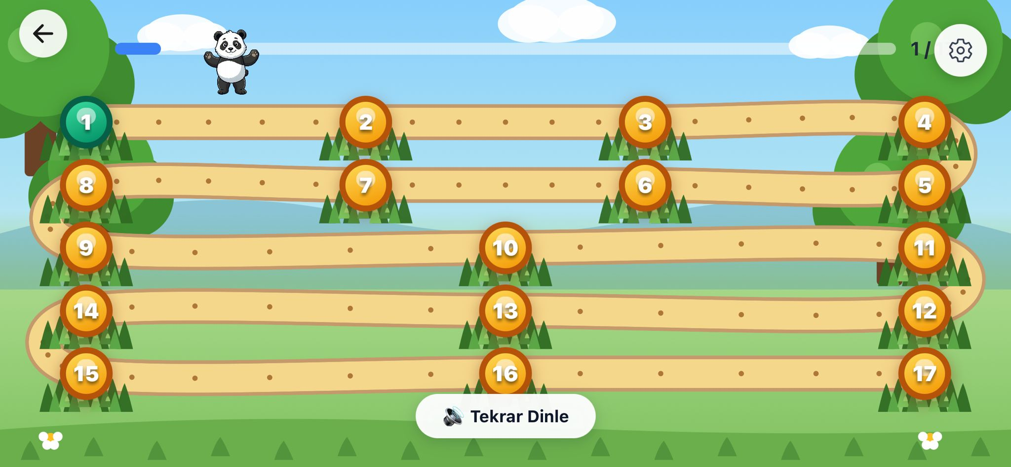 Bambo oyun yolu ekranı